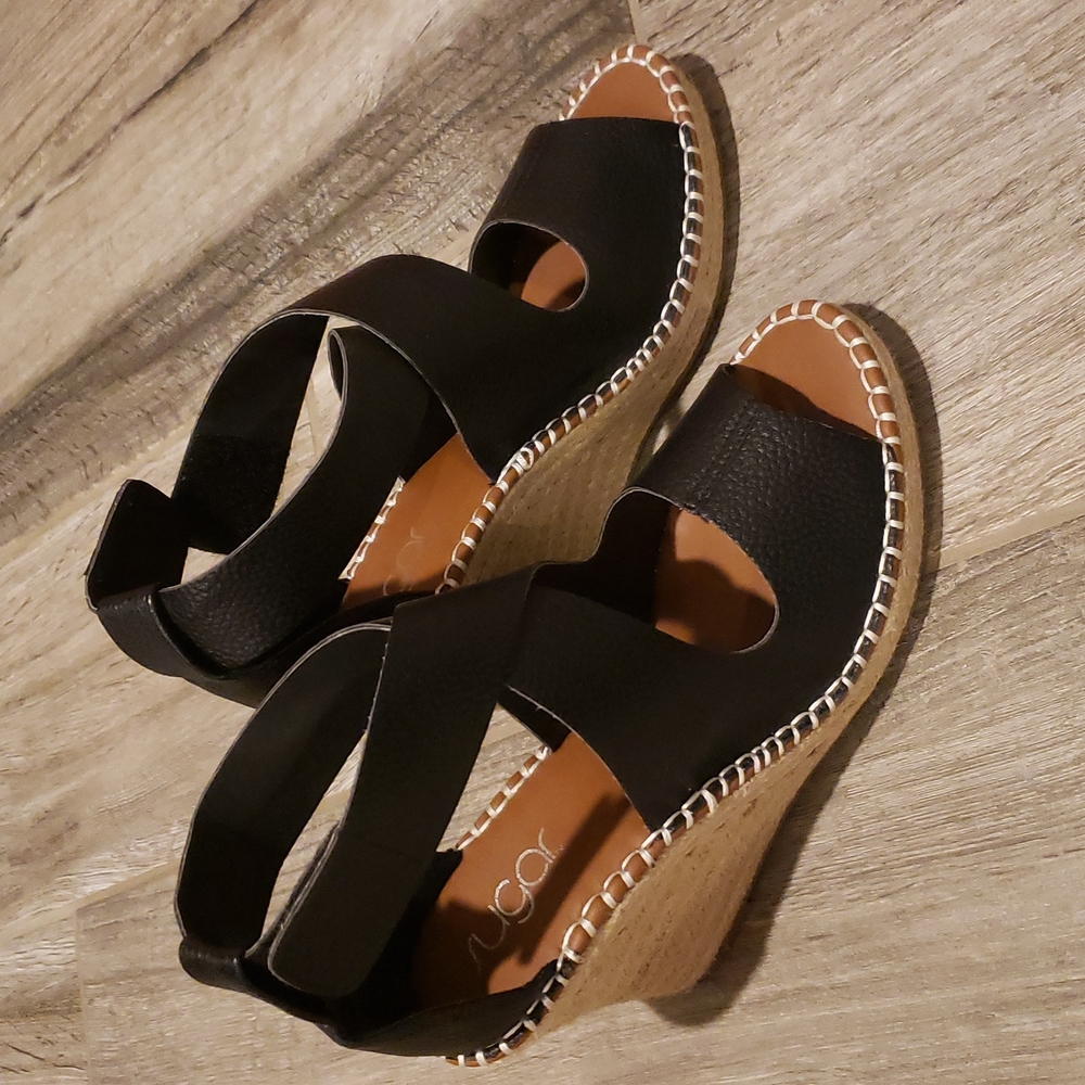 New peep toe wedge espadrilles